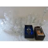 Various glassware inc Bohemia, salts (inc silver spoon),