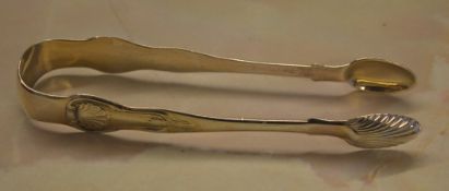 Pair of Edinburgh silver William IV sugar tongs, hallmarked for 1835, total approx weight 2.