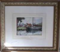 Watercolour 'A canal barge at Louth,