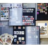Various stamp albums many containing world stamps, FDC including World Great Fairy Tales,
