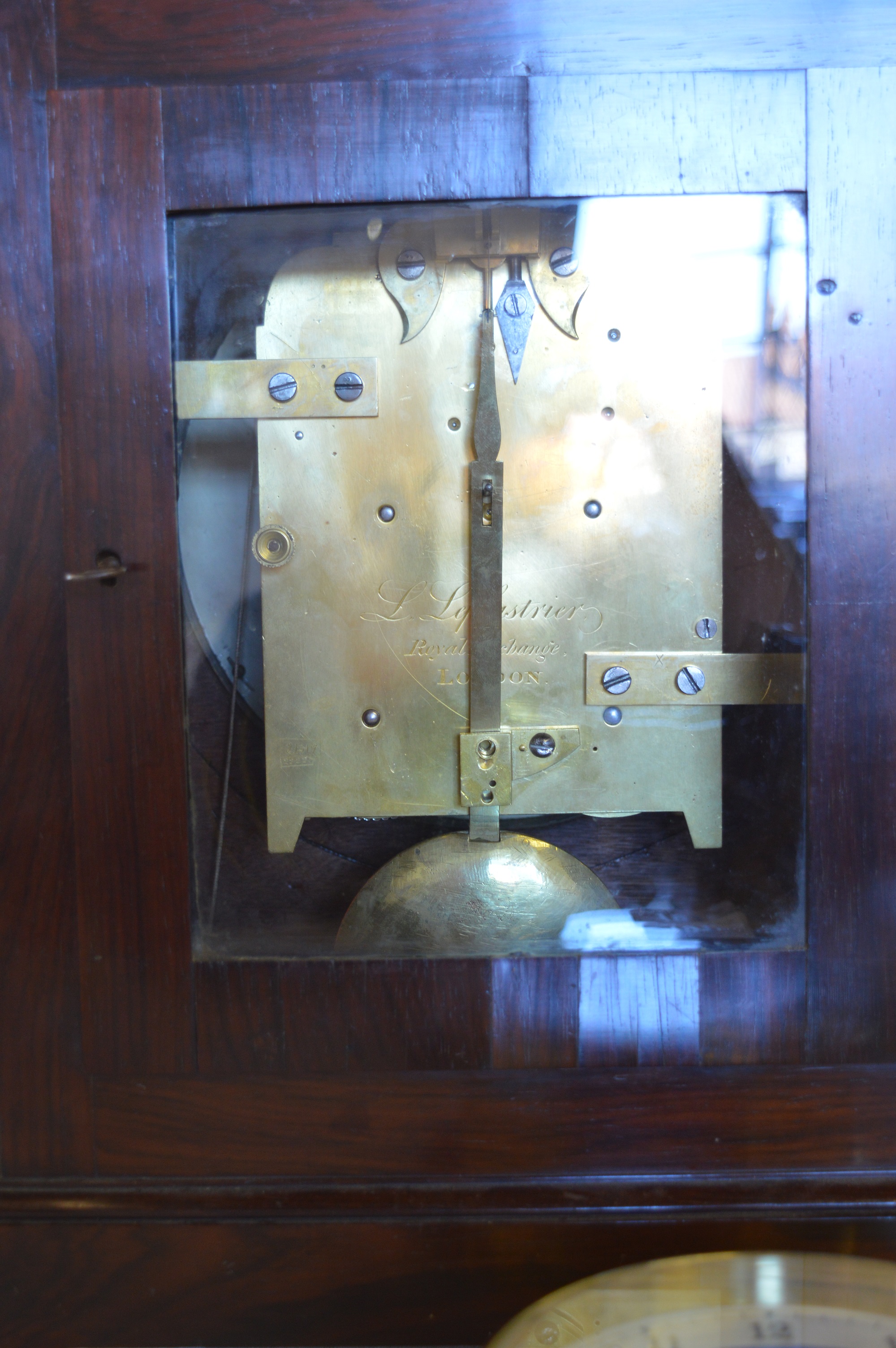 George III / Regency rosewood and brass repeating bracket clock, the dial marked L Leplastrier, - Image 5 of 8