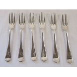 Set of 6 silver forks Sheffield 1922 weight 9.