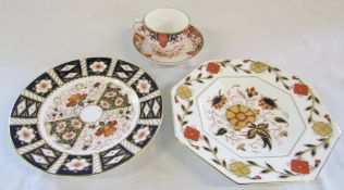 3 pieces of Royal Crown Derby consisting of cup and saucer no 2712 and a traditional imari plate no