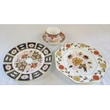 3 pieces of Royal Crown Derby consisting of cup and saucer no 2712 and a traditional imari plate no