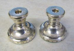 Pair of weighted miniature candlesticks Edinburgh 2000 H 3 cm