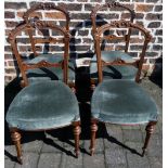 4 carved Victorian dining chairs