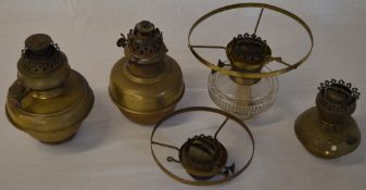 Various brass oil lamp parts (AF)