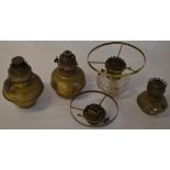 Various brass oil lamp parts (AF)