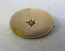 Tested at 15ct gold Victorian diamond gypsy set mourning brooch weight 8.