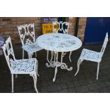 Cast alloy patio table & 4 chairs