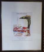 Lithographic exhibition poster print by David Hockney (b.