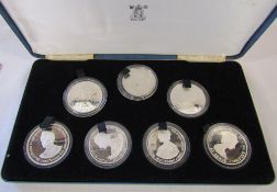 Royal Mint silver proof Queen Mother 80th birthday commemorative crown set