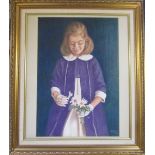 Framed pastel drawing of a child signed WHM 1967 60 cm x 70 cm