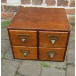 Small 4 drawer filing / index cabinet