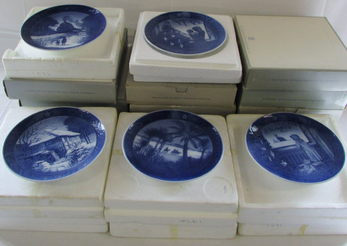 Boxed Royal Copenhagen Christmas plates