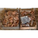 David N Robinson collection - various archaeological pottery shards & a tile