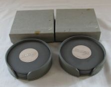 2 boxed sets of Concorde silver mounted grey leather coasters (4 in each) Birmingham 1988