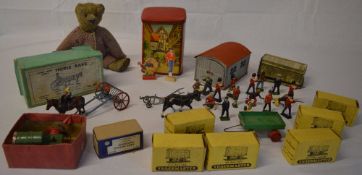 Quantity of old toys including Britains figures,