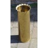 Large brass shell case fashioned into an umbrella stand