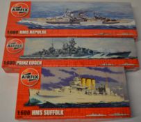 Airfix model kits including 1:600 HMS Repulse,