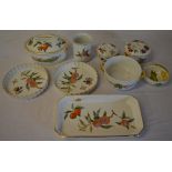 Royal Worcester Evesham table ware and similar octagonal dish