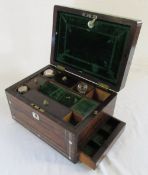 Victorian work box with mother of pearl inlay and secret drawer