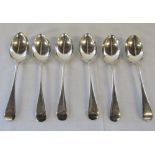 6 silver spoons Sheffield 1923 weight 10.
