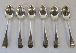 6 silver spoons Sheffield 1923 weight 10.