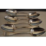 6 matching Georgian silver spoons, London 1828, total approx weight 6.