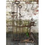 David N Robinson collection - Various vintage wrought iron tools including a cart jack