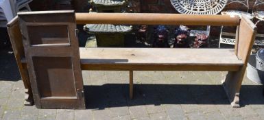 Tram seat pew (length 200cm) & a box pew panel from Little Eastgate Methodist chapel