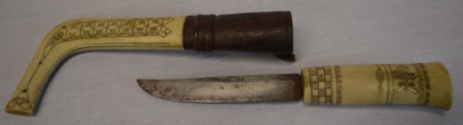 Possibly Scandinavian bone scrimshaw style knife