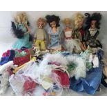 6 Sindy/Barbie etc dolls with clothes