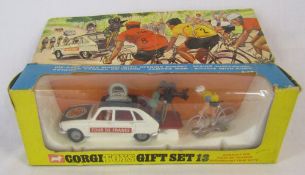 Corgi Toys gift set 13 Renault R16 Tour de France Paramount film unit (cyclist may be a