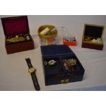 Box of various costume jewellery