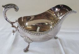 Large silver sauce boat Sheffield 1970 weight 13.