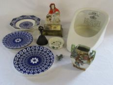 Assorted ceramics inc bed pan and Royal Doulton Dickens,