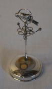 Ornate Edwardian silver 'Parrot Perch' ring stand / pin cushion by Adie & Lovekin Ltd,