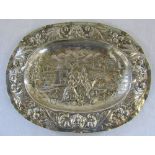 White metal repousse dish possibly continental silver weight 6.