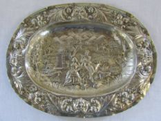 White metal repousse dish possibly continental silver weight 6.