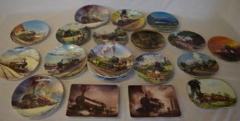 Various steam train related collectors plates