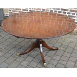 Regency style mahogany dining table by G T Rackstraw Ltd diameter approximately 138 cm