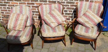 2 Ercol armchairs and an Ercol Prince of Wales armchair