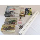 Selection of toys etc inc Airfix, Red Arrow signed poster, badges,