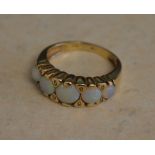 9ct gold 5 stone opal ring, total approx weight 3.