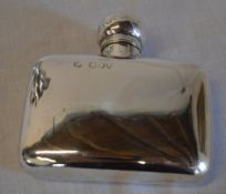 Silver hip flask, London 1894, total approx weight 2.