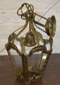 Cast brass hanging light fitting