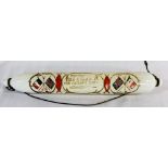 Victorian glass rolling pin with inscription 'The ocean is the sailors home'