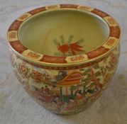 Large Oriental style jardiniere / fish bowl H 31 cm D 36 cm