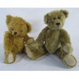 2 teddy bears - Deans rag book bear & a musical 'Rainbow bears' bear handmade by J Blythe 1994